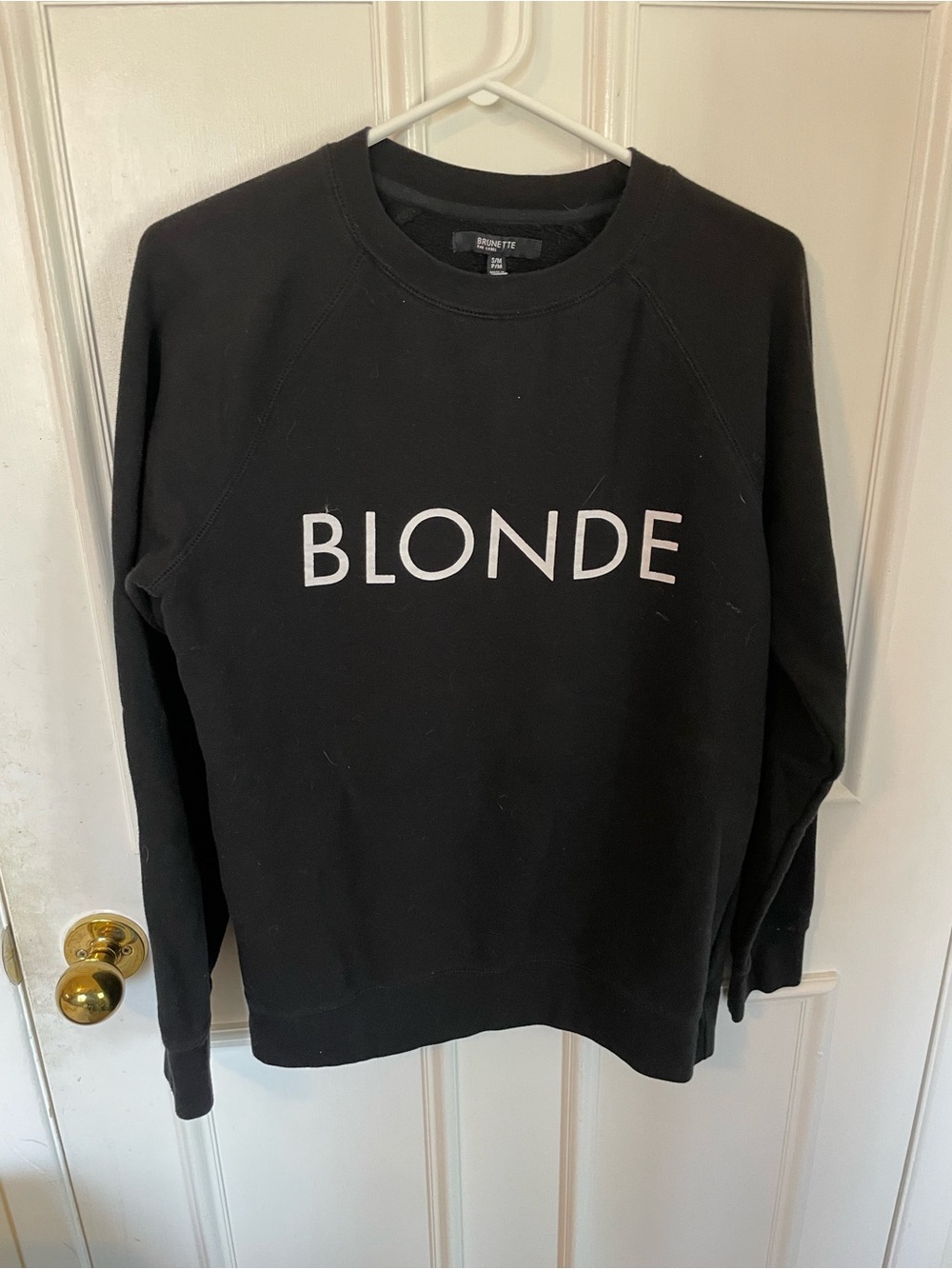 Nice Brunette the Label BLONDE Crewneck Sweatshirt in Black (S/M) and (M/L)
